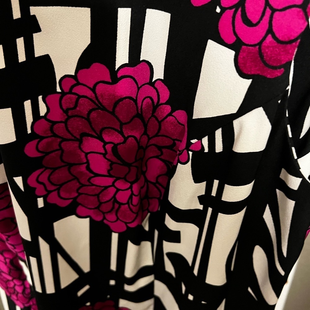 Dressbarn Sleeveless Tank Sheath Dress Women’s 14W Black Pink Floral High Neck - Picture 3 of 6